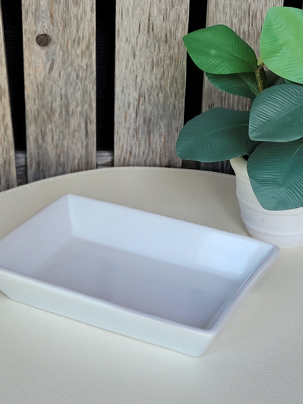 White Rectangular Ceramic Serving Dish - Picture 3 of 5